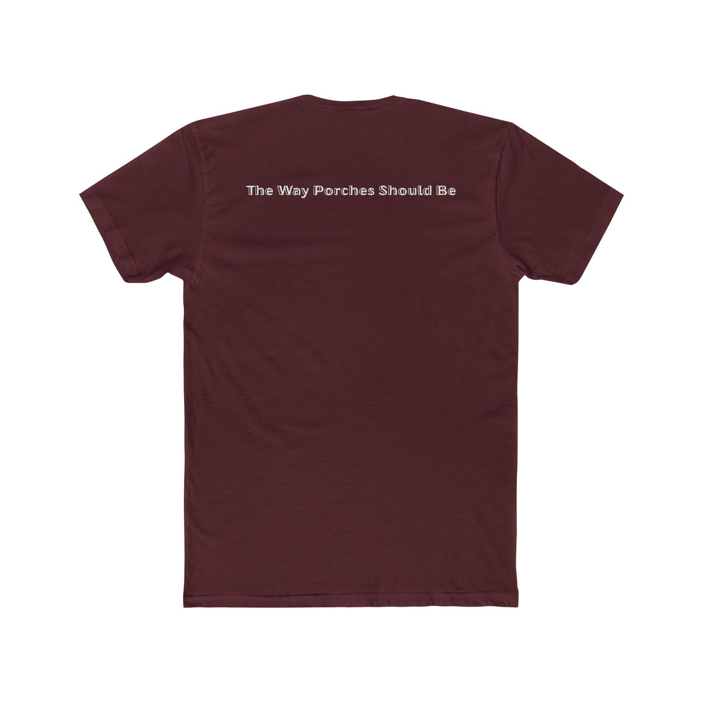 Maine Porch Sitting Flag - Unisex Cotton Crew Tee