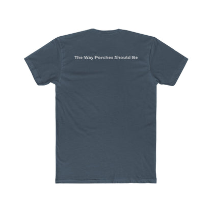 Maine Porch Sitting Flag - Unisex Cotton Crew Tee