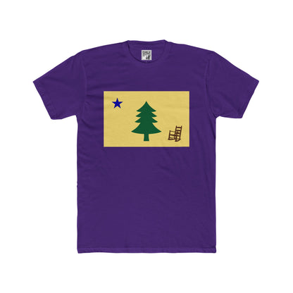 Maine Porch Sitting Flag - Unisex Cotton Crew Tee