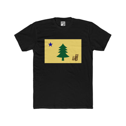 Maine Porch Sitting Flag - Unisex Cotton Crew Tee