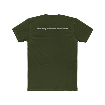 Maine Porch Sitting Flag - Unisex Cotton Crew Tee