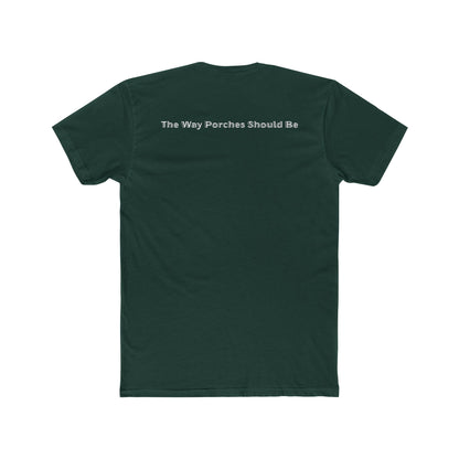 Maine Porch Sitting Flag - Unisex Cotton Crew Tee