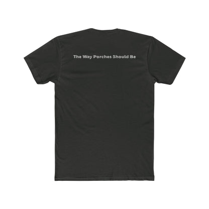 Maine Porch Sitting Flag - Unisex Cotton Crew Tee