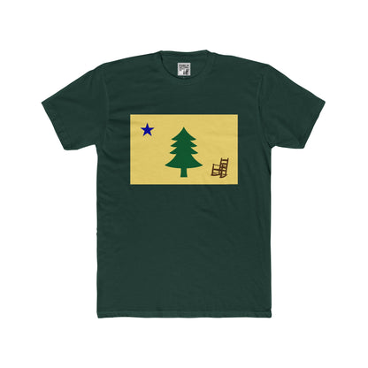 Maine Porch Sitting Flag - Unisex Cotton Crew Tee